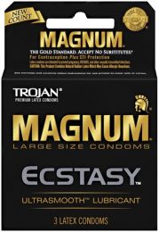 Magnum Large Size Ecstasy Ultrasmooth Lubricant Condoms 3 ct Carded Pack