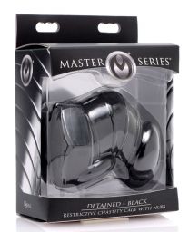 Master Series Detained Black Restrictive Male Chastity Cage