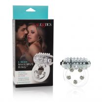 Maximus Enhancement Ring Vibrating 5 Stroker Beads, 2.5 Inch, Clear