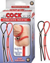 My Cockring Extreme Cocktie 2 Pack Black & Red