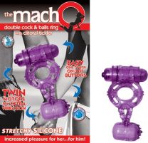 Nasstoys Macho Double Cock & Balls Purple W/clitoral Tickler Games
