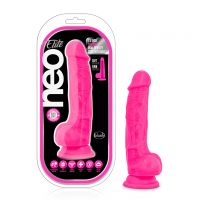 Neo Elite 7.5 inches Silicone Dual Density Cock with Balls Pink