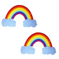 Nipztix Glitter Cloud Pasties With Rainbow, Multicolor