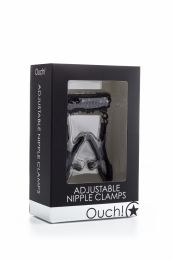Ouch Adjustable Nipple Clamps Black Chain Brand Stainless Steel Aluminum