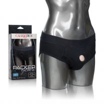 Packer Gear Black Xs/s Brief Harness /w Dual Panel Design For Double Penetration