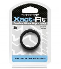 Perfect Fit Xact Fit #12 Black Pack Of 2 Cock Rings