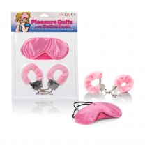 Pleasure Cuffs W/ Satin Mask Pink