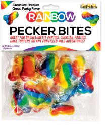 Rainbow Pecker Bites Hard Candy Fruit Flavor Bachelorette Party Favor 16pcs/bag