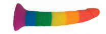 Rainbow Power Drive 7 inches Strap On Dildo With Harness Silicone