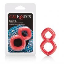 Red Crazy 8 Dual Support Enhancer Cock Ring With Secure Scrotum Support