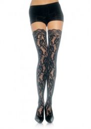 Rose Lace Thigh Highs W/lace Top Hold Ups Leg Avenue Stocking Hosiery Lingerie