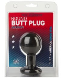 Round Head Medium Butt Plug 4.25 Inch Black