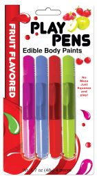 Set Of 4 Colors Play Pens Flavored Edible Body Paints