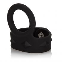 Silicone Tri Snap Scrotum Support Ring Large Black
