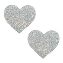Silver Pikie Dust Glitter Heart Pasties