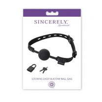 Sincerely Locking Lace Silicone Ball Gag Black