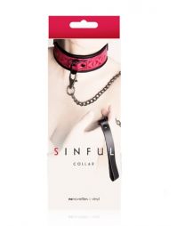 Sinful Collar With Chain Lease Padded Soft Material Bondage Sex Play Role Play