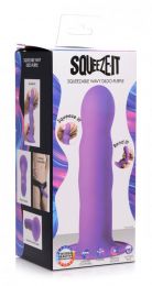 Squeeze It Squeezable Wavy Dildo - Purple