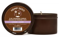 Suntouched Hemp Massage Oil Candle 6.8 Oz Round Tin Lavender By Earthly Body