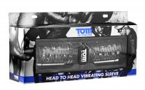 Tom Of Finland Head To Head Vibrating Sleeve Stroker, 10.5 Inch, Clear