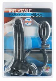 Trinity Vibes 7 Inch Inflatable Black Suction Cup Dildo