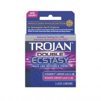 Trojan Double Ecstasy Latex Condoms, 3 ea