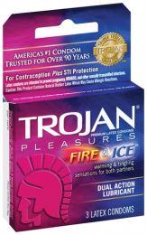 Trojan Fire And Ice Dual Action Lubricant Condoms 3 Pack