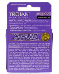 Trojan Her Pleasure Sensations Lubricated Premium Latex Condoms, 3 Each