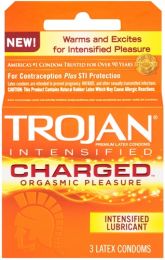 Trojan Intensified Charged Orgasmic Pleasure Lubricated Condoms, 3 Pack