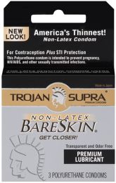 Trojan Supra Premium Non Latex Condoms, Microsheer Polyurethane, 3 ea