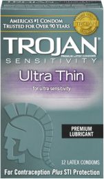 Trojan Ultra Thin Ultra Sensitivity Lubricated Premium Latex Condoms