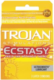 Trojan(r) Stimulations ECSTASY(r) Lubricated Condoms 3 ct Pack