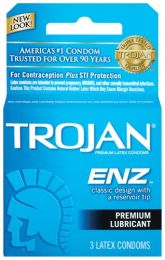 Trojans Enz Premium Lubricant Condoms 3 Count