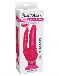 Wall Bangers Double Penetrator /w Anal & Vaginal Stimulators & Suction Cup Base