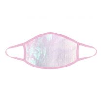 Washable Clothballet Sorbet White Sequin Dust Mask With Pastel Pink Trim